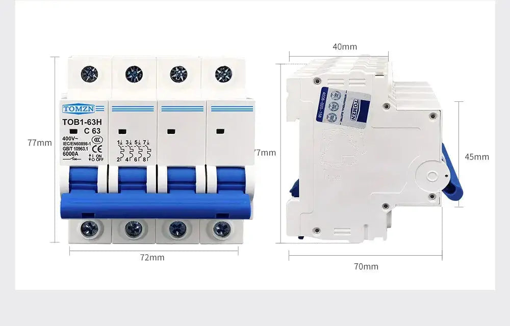 AC Breaker 4 - Pole 63A - The Saver Hub
