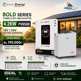 Combo Deal Green Energy Inverter 4.2kw Plus Lithium Battery 24 Volt 102Ah