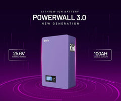 Knox Power Wall 3.0 - 25.6V 100AH IP20 Lithium-Ion Battery – 2.56 KWh Wall-Mounted Energy Storage Solution With Series Support