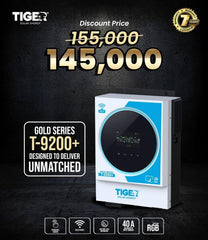 Tiger T-9200+ Gold Series 6kW Hybrid Solar Inverter With 9200W PV | Dual Output | Built-in WiFi | Pure Sine Wave | BMS Port