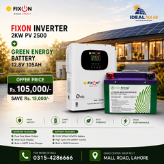 Combo Deal Fixon Inverter 2kw Plus Green Energy Lithium Battery 12 Volt 105Ah